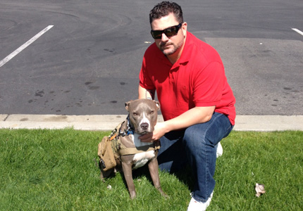 Veteran Mikel and ForceK9.com MOLLE K9 Vest Customer Admiral