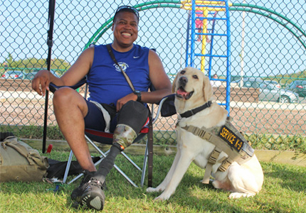 Veteran Brandon Holiday ForceK9.com MOLLE K9 Vest Customer and Dyson